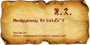 Medgyessy Kristóf névjegykártya